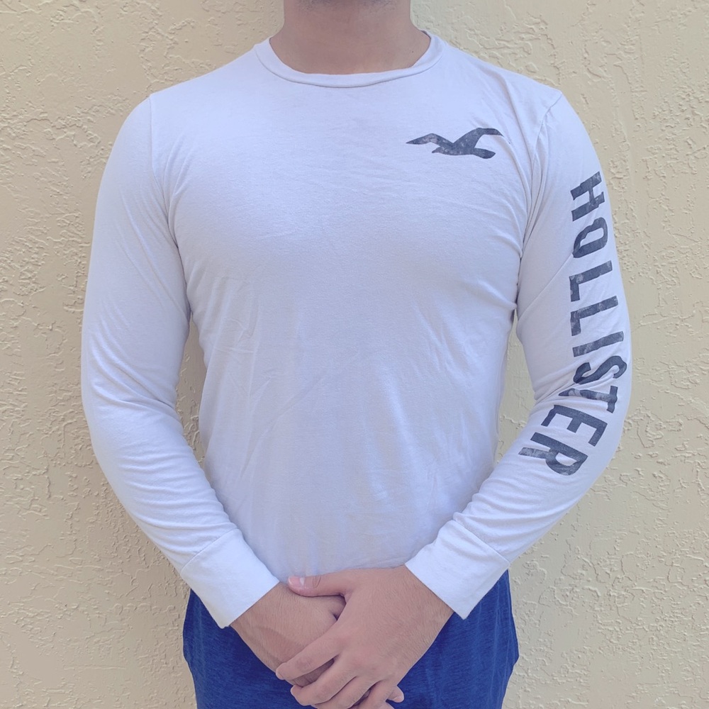 White and blue long sleeve